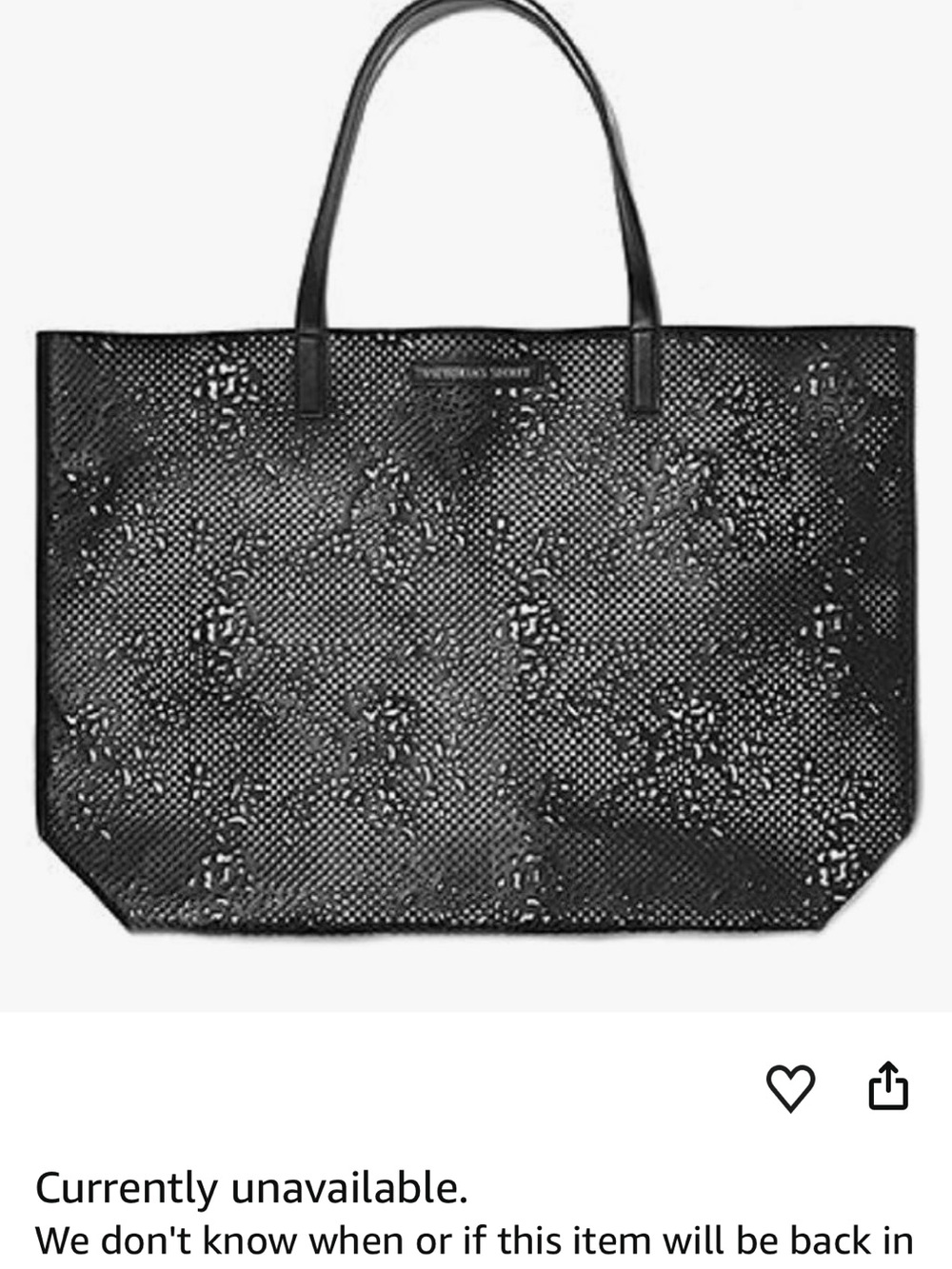 Black Perforated Leather Tote Bag